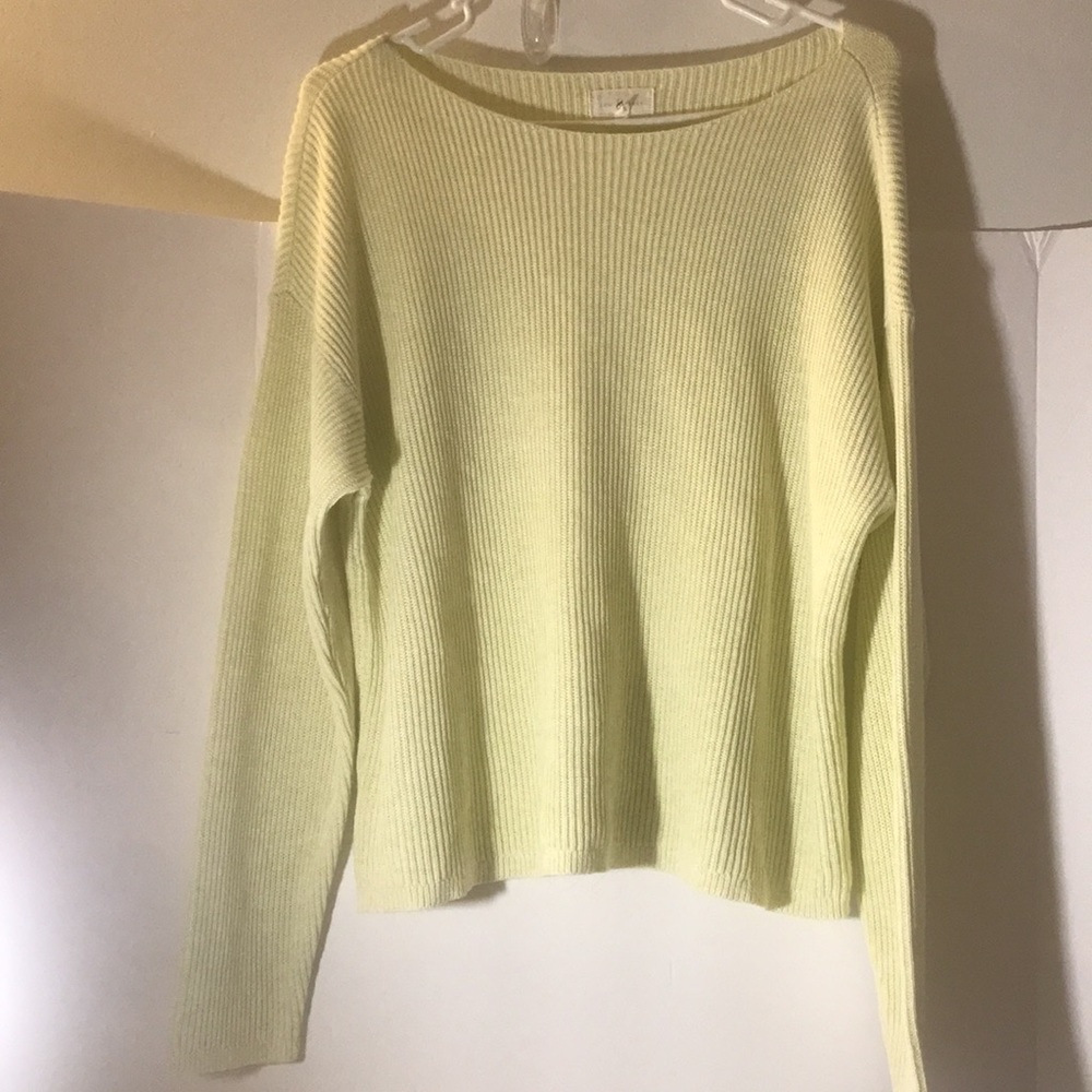 Lou & Grey sweater size L long sleeves knit light yellow